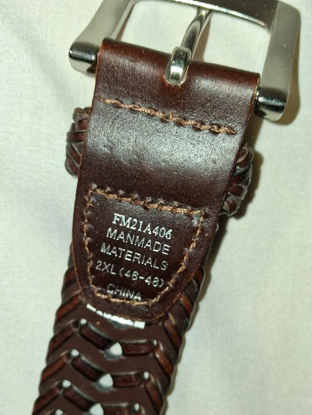 Braided Brown Men's Belt XXL Manmade Materials